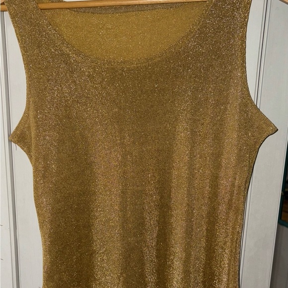 Glitter gold  Metallic Vintage Women's Tank Top Large - Picture 6 of 6